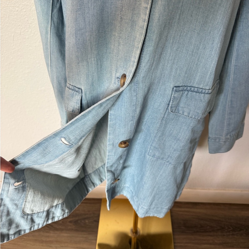 NWT J. Jill Blue Denim Button Front Duster Jacket Somerset Wash size Large Tall - Picture 5 of 15